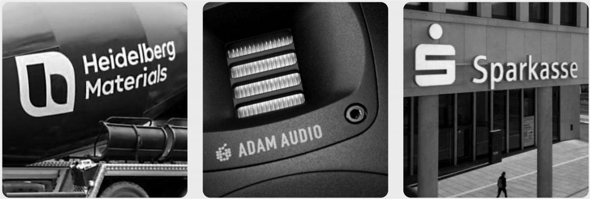 Logos Referenzen Heidelberg Materials Adam Audio Sparkasse
